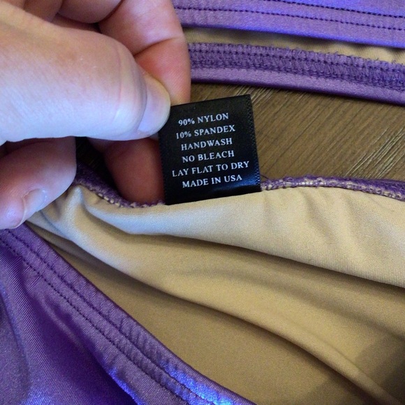 NWOT Kandi Kouture Lavender Strappy Cut Out One Shoulder Dance Leotard Size TM - Picture 7 of 8